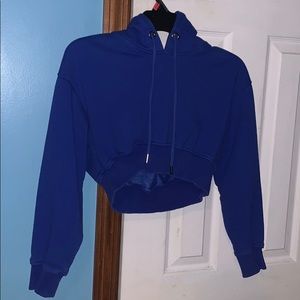 SHEIN Royal Blue Cropped Sweatshirt
